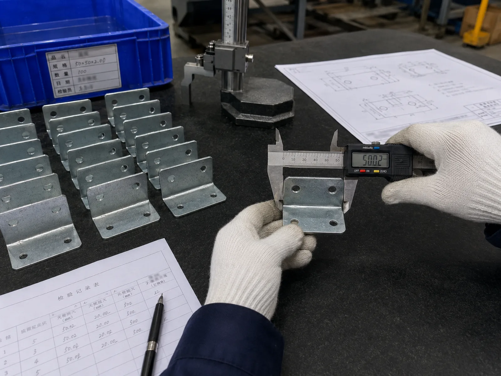 Dimensional inspection of custom sheet metal brackets